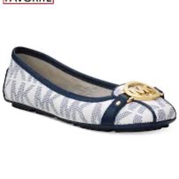 NIB Micheal Kors Fulton Moc white navy PVC Size 8.5 - Picture 4 of 6